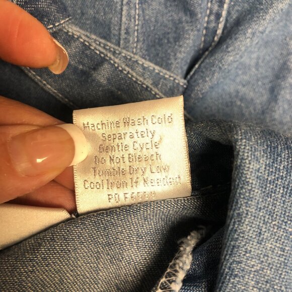 Vintage Stonybrook Denim Vest Womens Size Medium Floral Embroidery Button Front - Picture 6 of 7